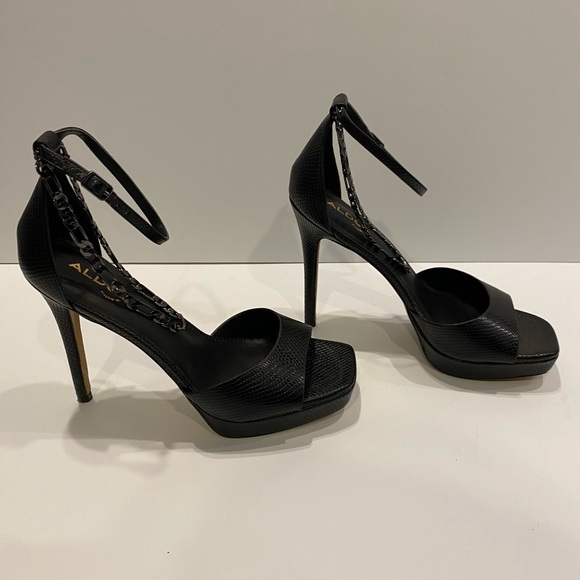 Aldo Priscilla Pumps with anklet attached in black leather - Picture 4 of 11